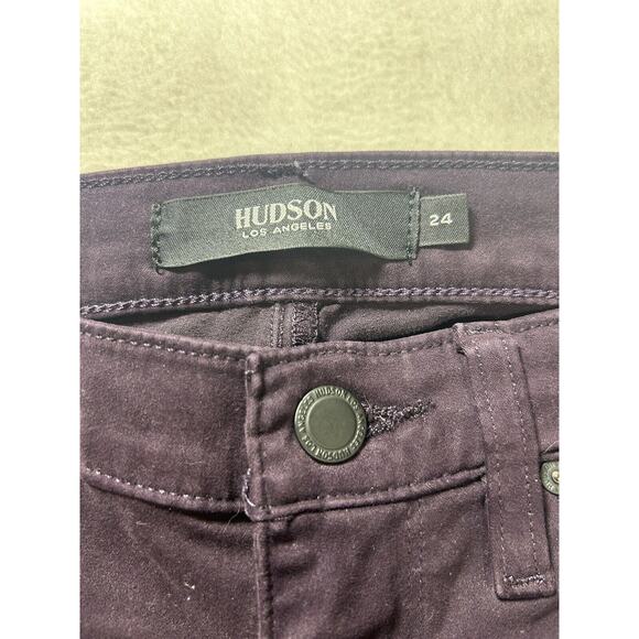 HUDSON Nico Midrise Skinny Purple Ombre Velvet Women's Ankle Pants Sz 24 - Picture 2 of 5